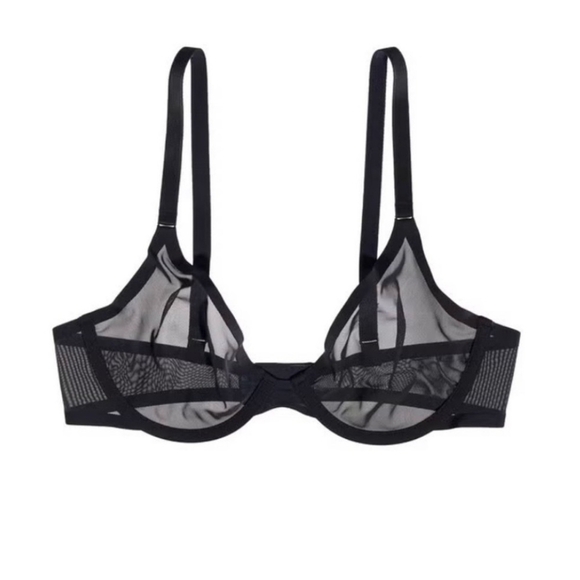 Cupp The Plunge Mesh Bra Size 34G In Black. - Picture 4 of 15